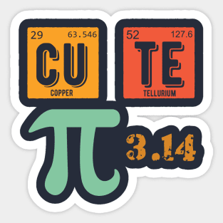 Cute Pie Pi Day Cutie Math Periodic Table Pink math teacher Sticker